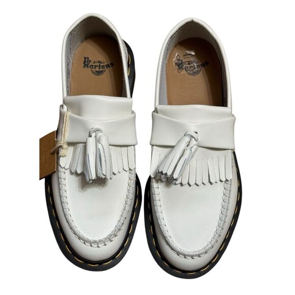 Dr. Martens Sz 38 US 7 Womens Adrian Loafers Off White Smooth Leather Shoes New - Picture 2 of 7